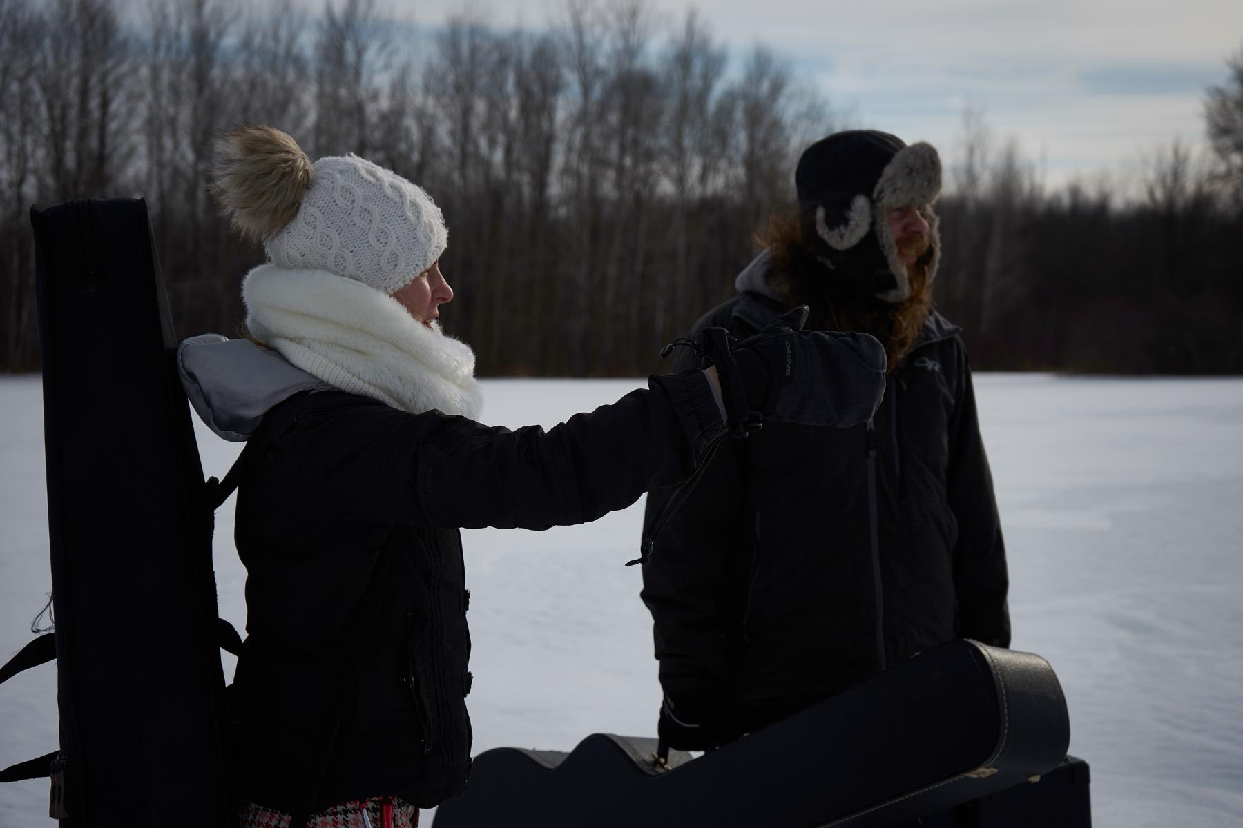 Jenn pointing the way for her and Matt