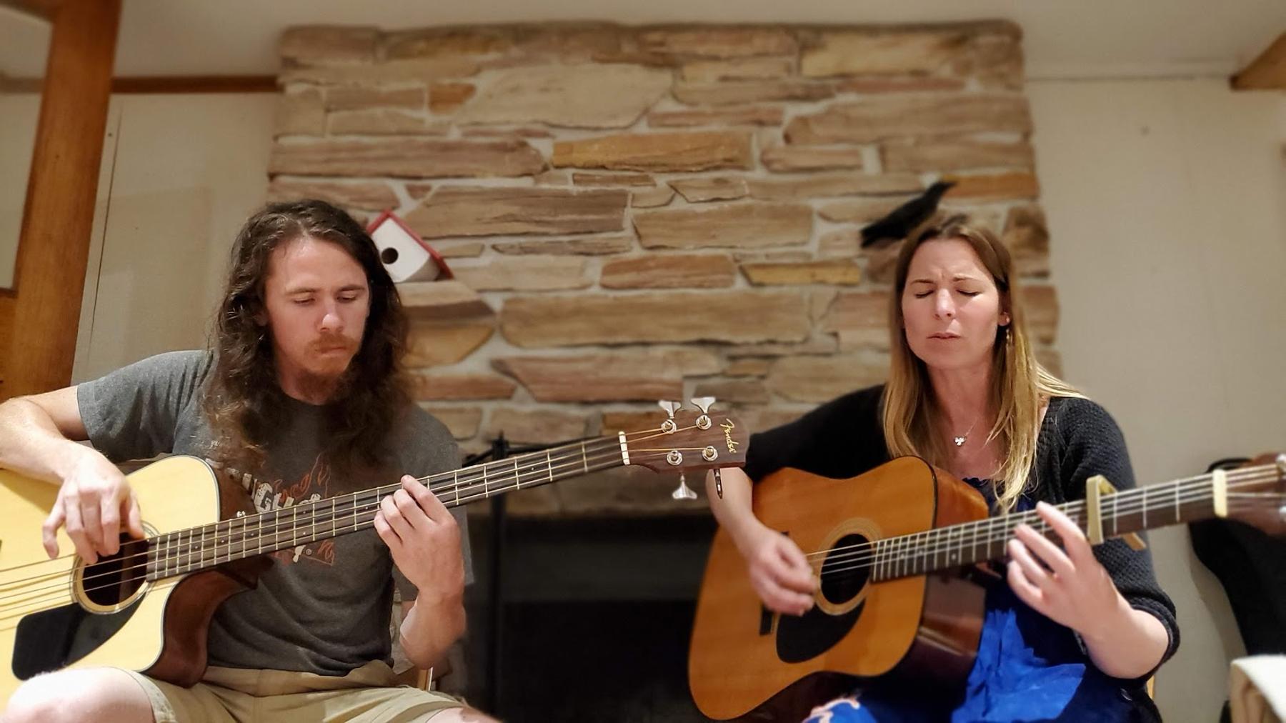 Jenn and Matt jamming with a bird