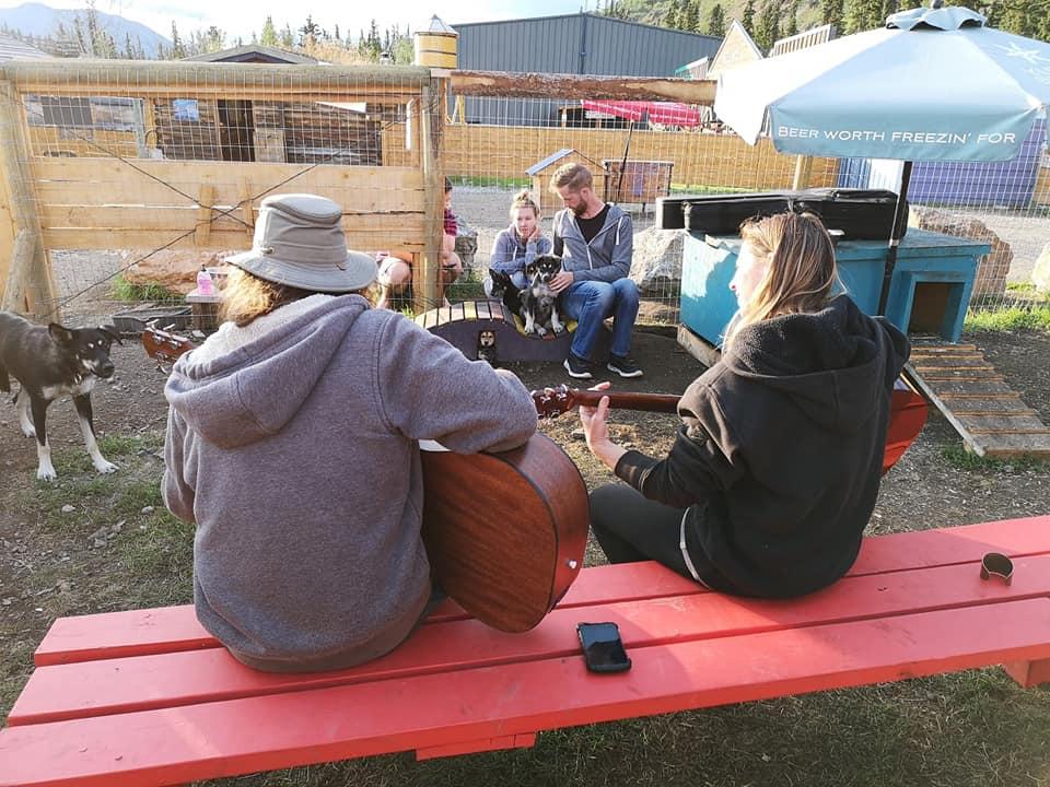 Jamming in the puppy pen in Carcross