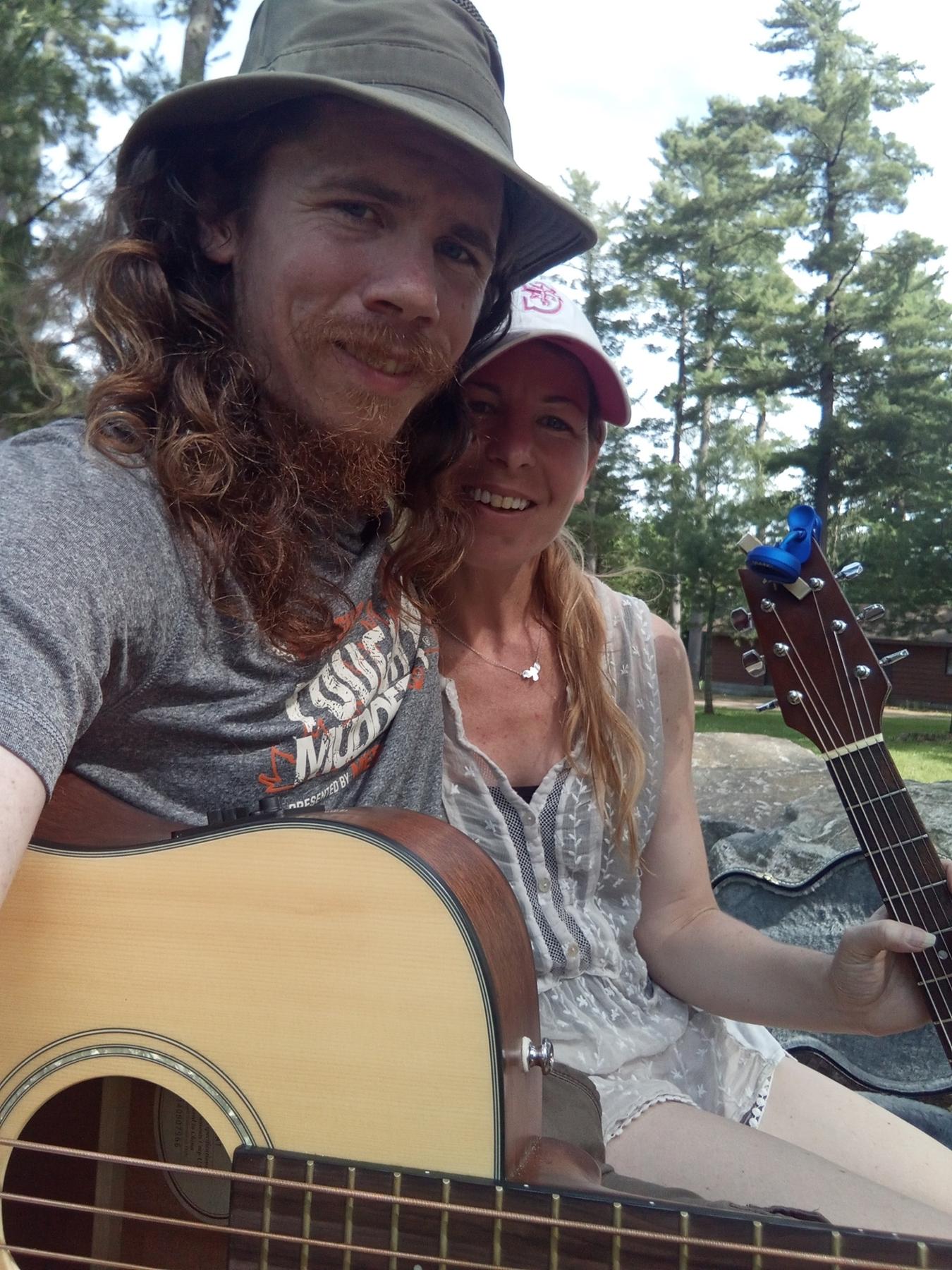 Matt and Jenn with trees in background