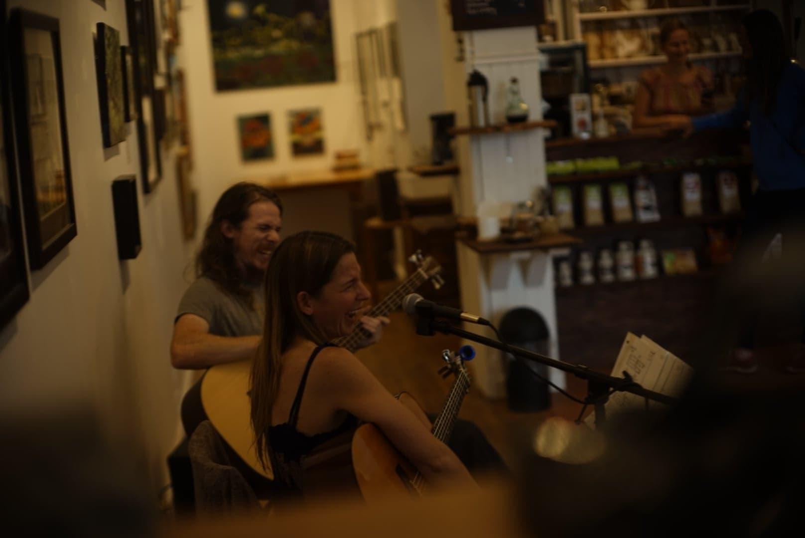 Jamming at The Muse in Bancroft, side view